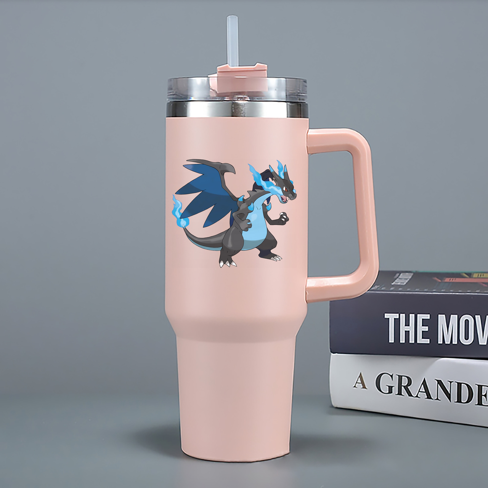 （画像用） ポケットモンスター Pokémon 1200mL車用タンブラー - クリスタルステッカー（プラスチックストロー付き）